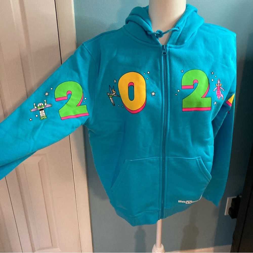 Disney Parks Walt Disney World 2024 Blue Zip Up Hoodie Women's XL